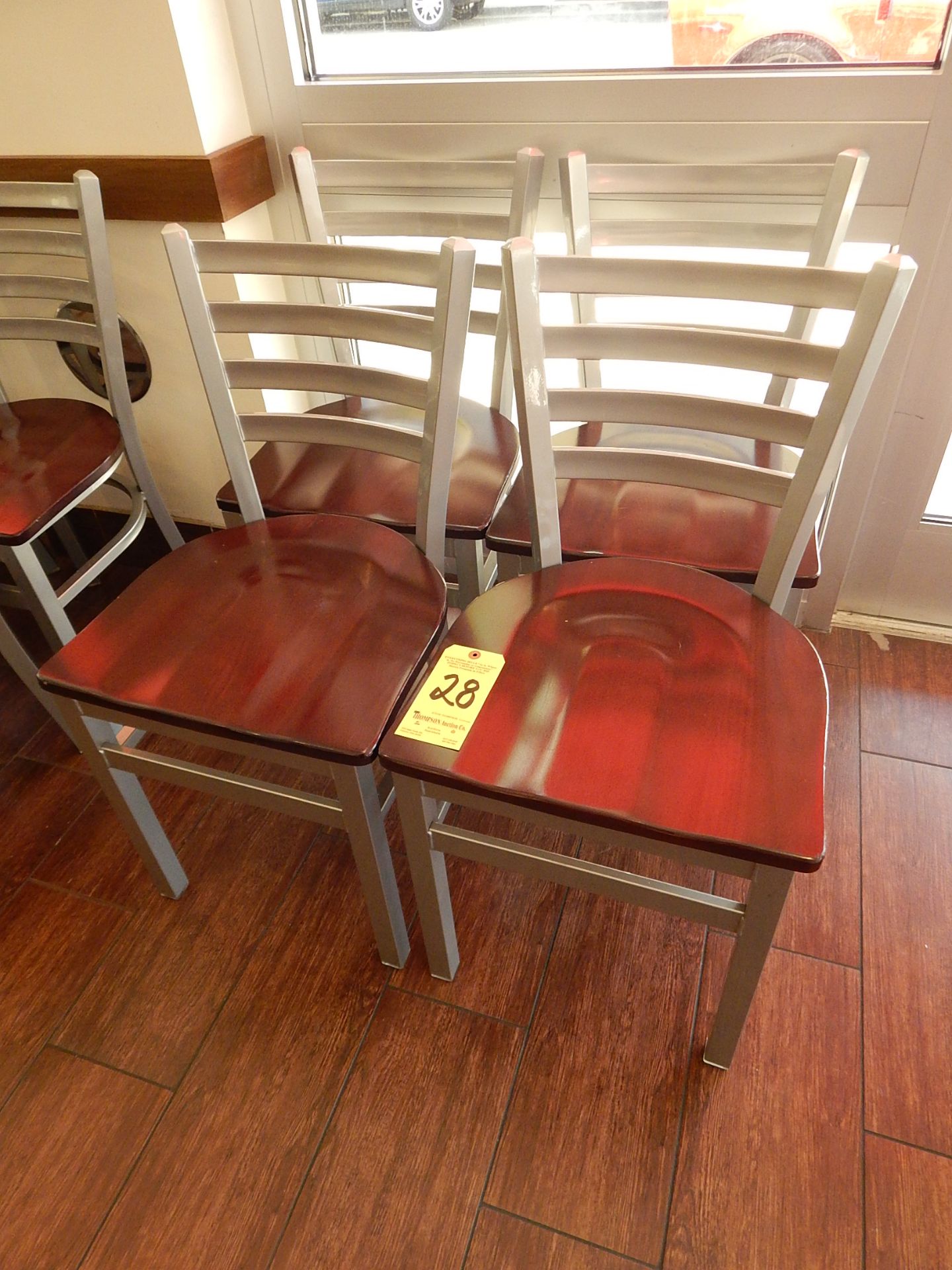 (4) Metal Frame Chairs with Wood Seats