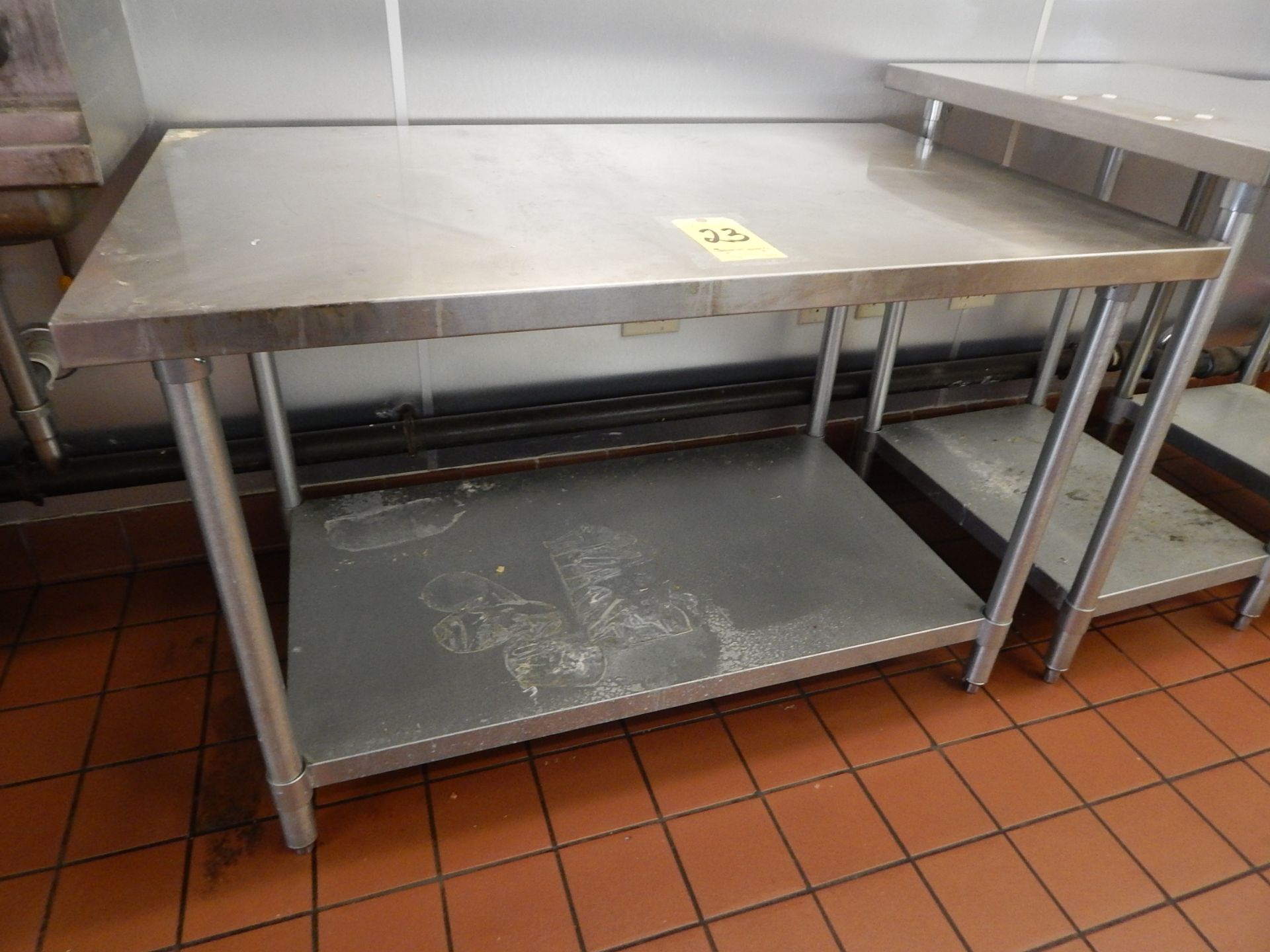 Stainless Steel Table with Galvanized Lower Shelf, 30" x 48"
