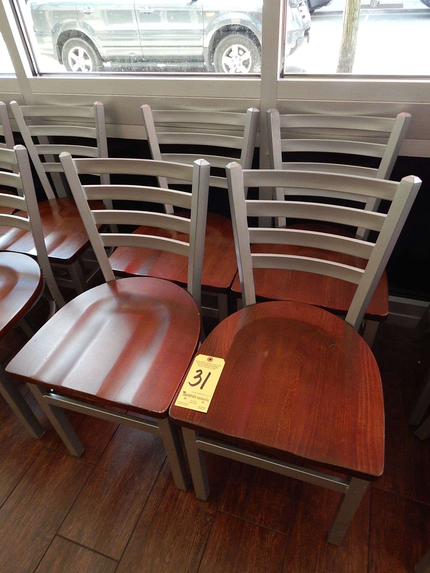 (4) Metal Frame Chairs with Wood Seats