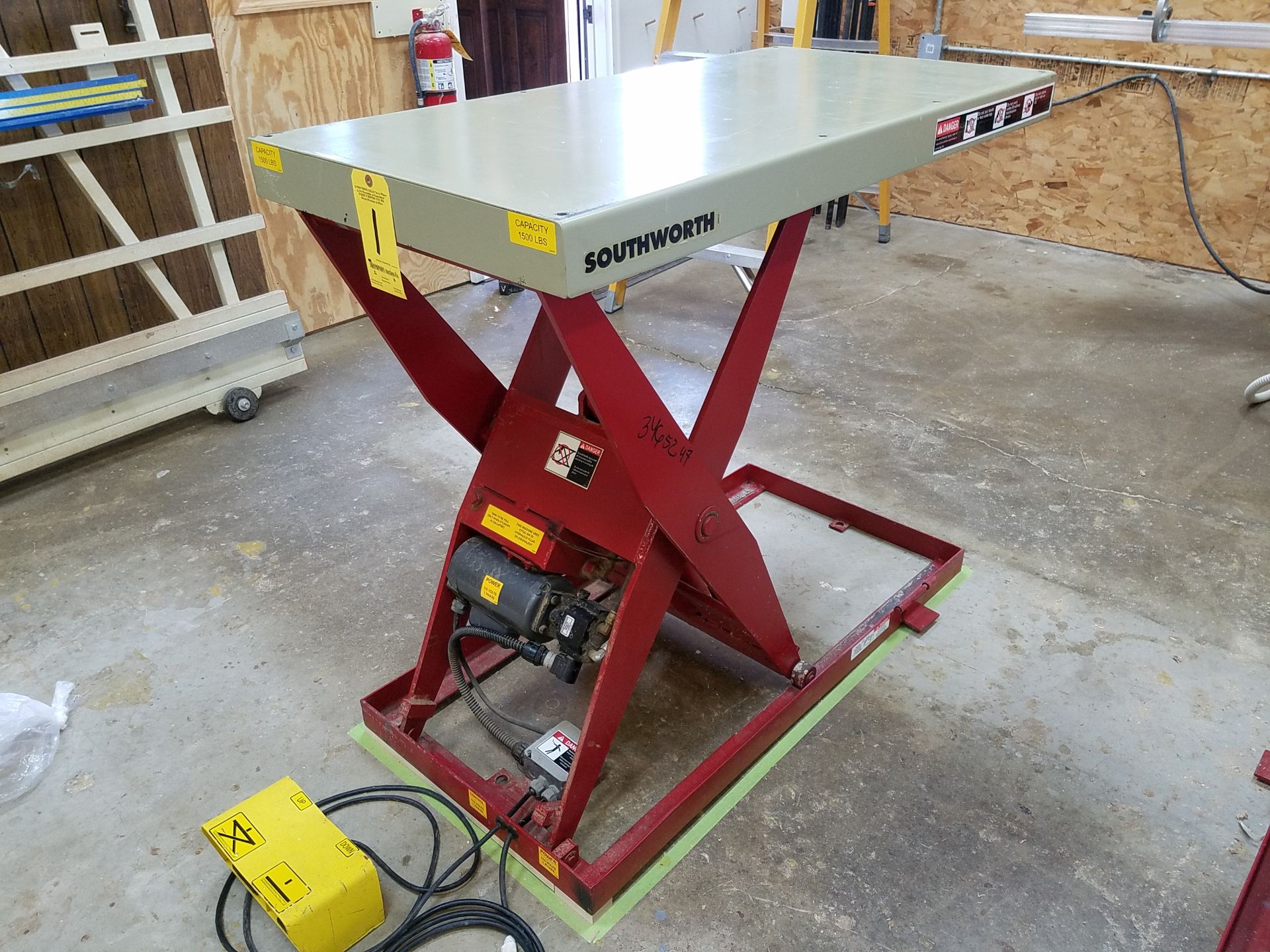 Southworth 1500 lb. Electric Lift Table, 24 in x 48 in x 42 in High, 1 Ph, 110 v, $25 Loading Fee - Image 2 of 2