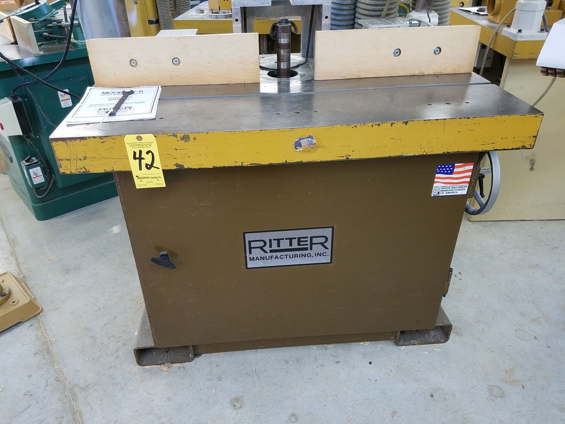 Ritter Model R11 Shaper, 1 1/4 in Spindle, s/n, 7.5 HP, 48 x 30 in T-Slotted Table, Loading Fee $50