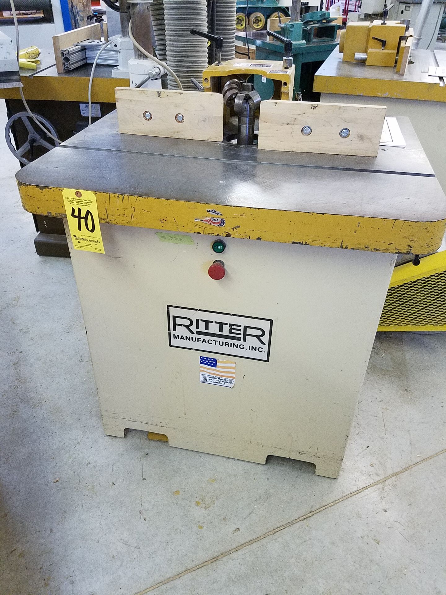 Ritter Model R1012553 Shaper, 1 1/4 in Spindle, s/n 1349, 36 x 30 in T-Slotted Table, 5 HP, 230 v.