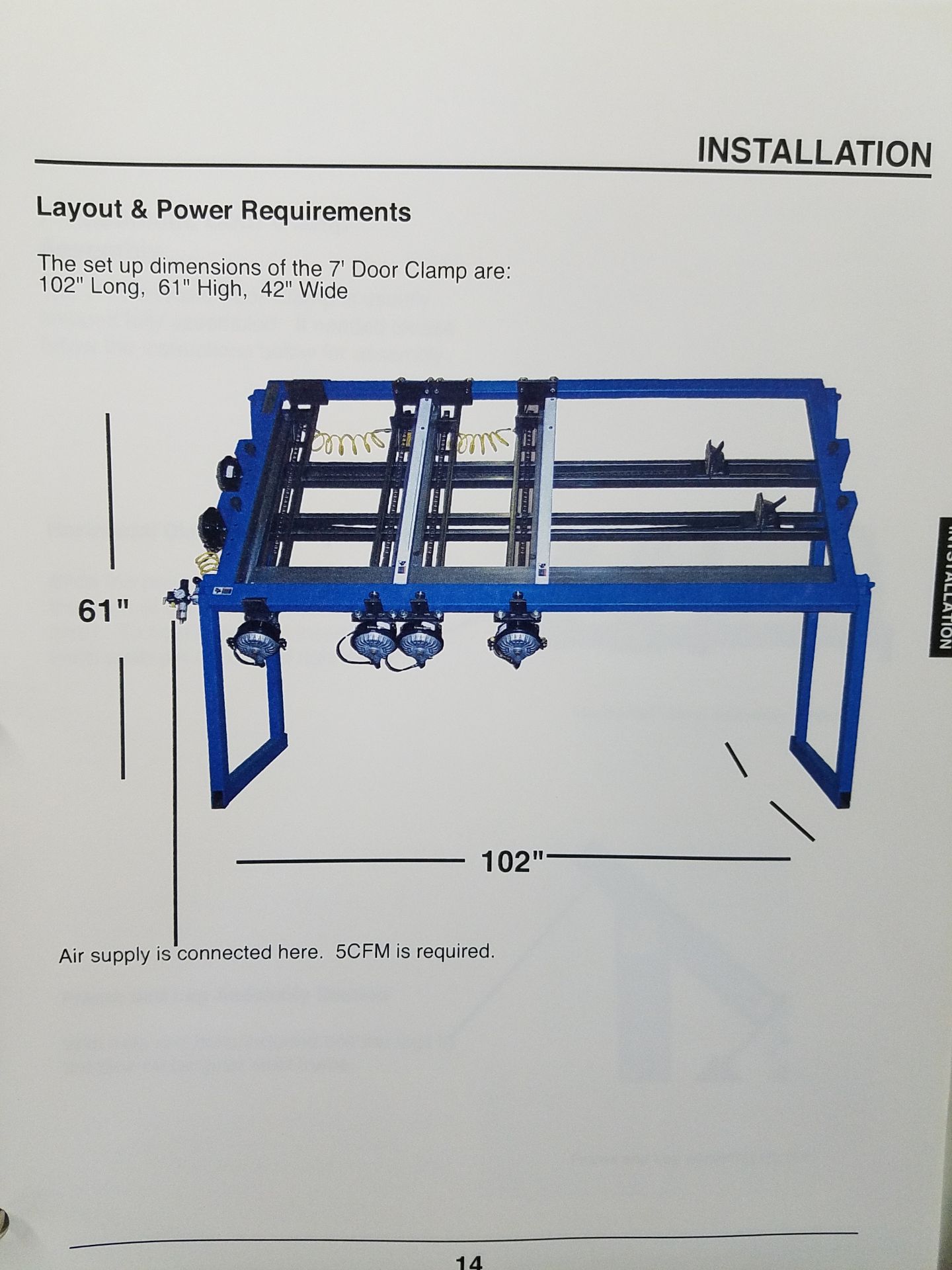 James L Taylor JLT Pneumatic Cabinet Clamp Model 79K-7-DC Pneumatic Door Clamp, (4) Vertical - Image 5 of 7