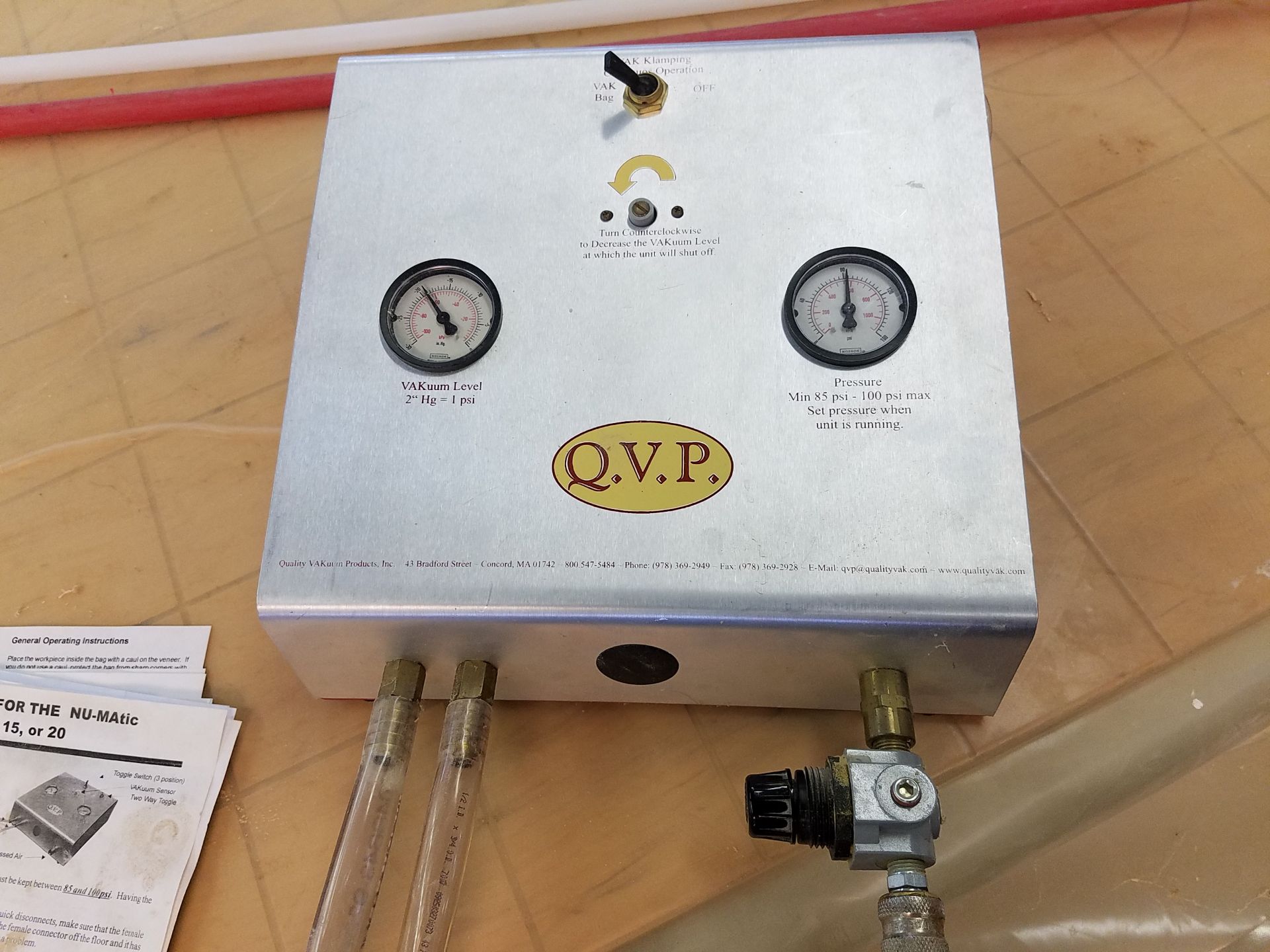 QVP Nu-Matic Vacuum Press System Model Nu10, s/n 260114 w/ VAK Bag - Image 3 of 5