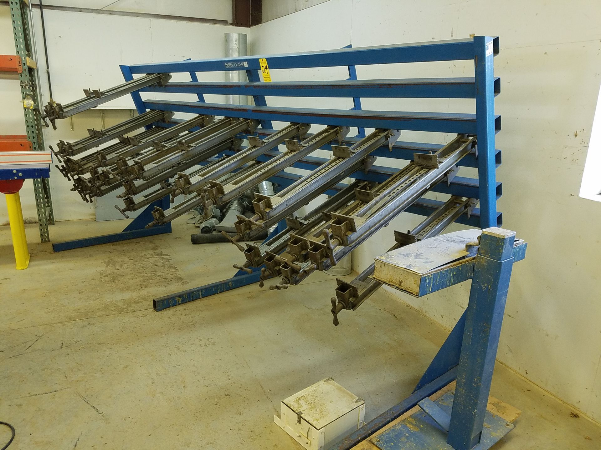 James L .Taylor 12 ft Panel Clamp, (5) Glueing Levels, (30) 36 in Capacity Clamps, Loading Fee $200
