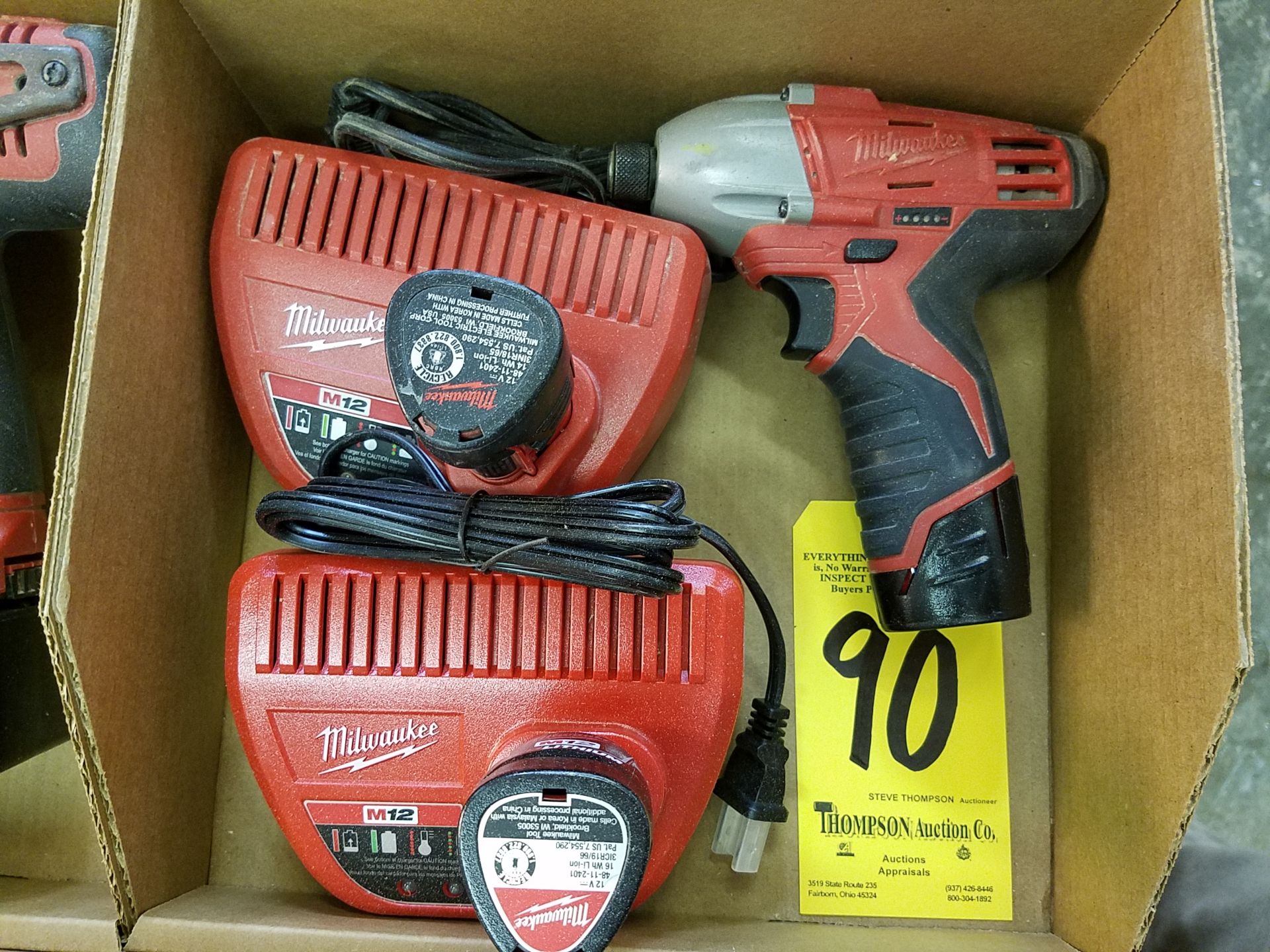 Milwaukee Cordless Impact Driver w/ (2) Chargers, 12 V