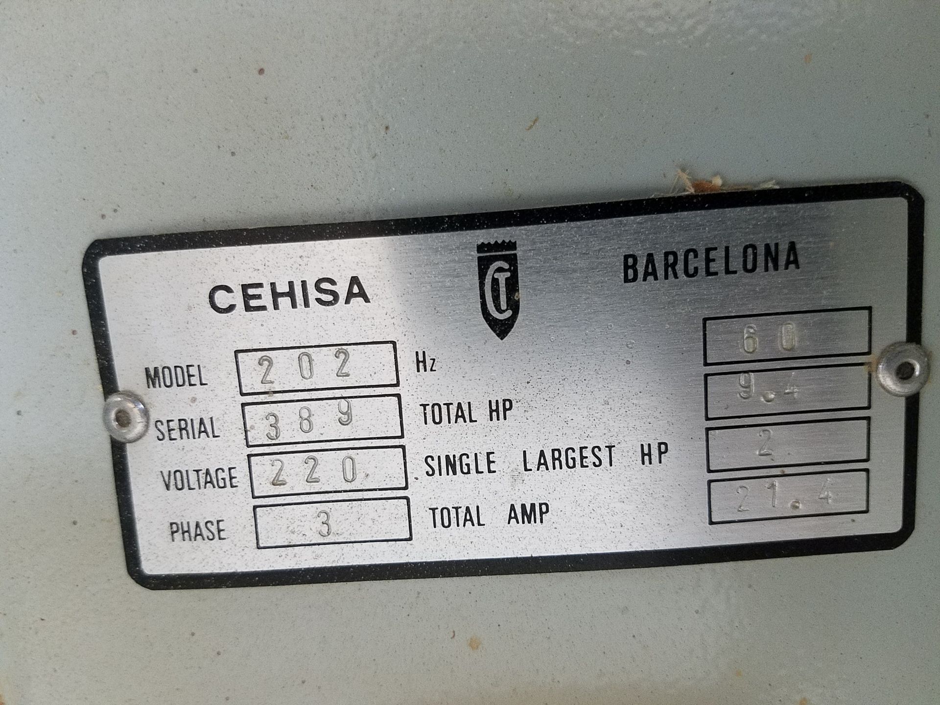 Cehisa Series 200 Model 202 Edgebander, 3/8 in to 2 1/4 Thickness Capacity, End Trim, Top and Bottom - Image 2 of 14