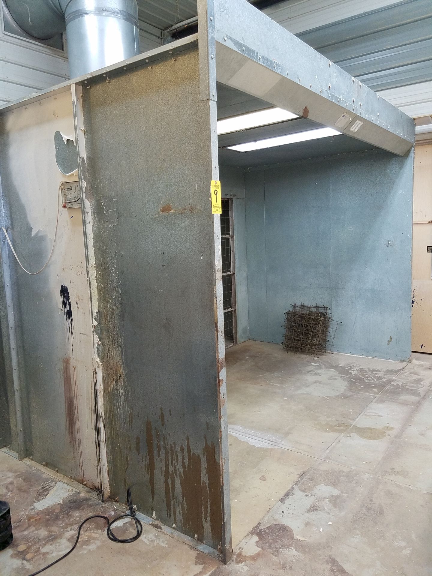 JBI Spray Booth Model IDB-128 Dry Booth, s/n 37342, 12 ft Wide, 8 ft High, 7 ft Deep,1 1/2 HP 30