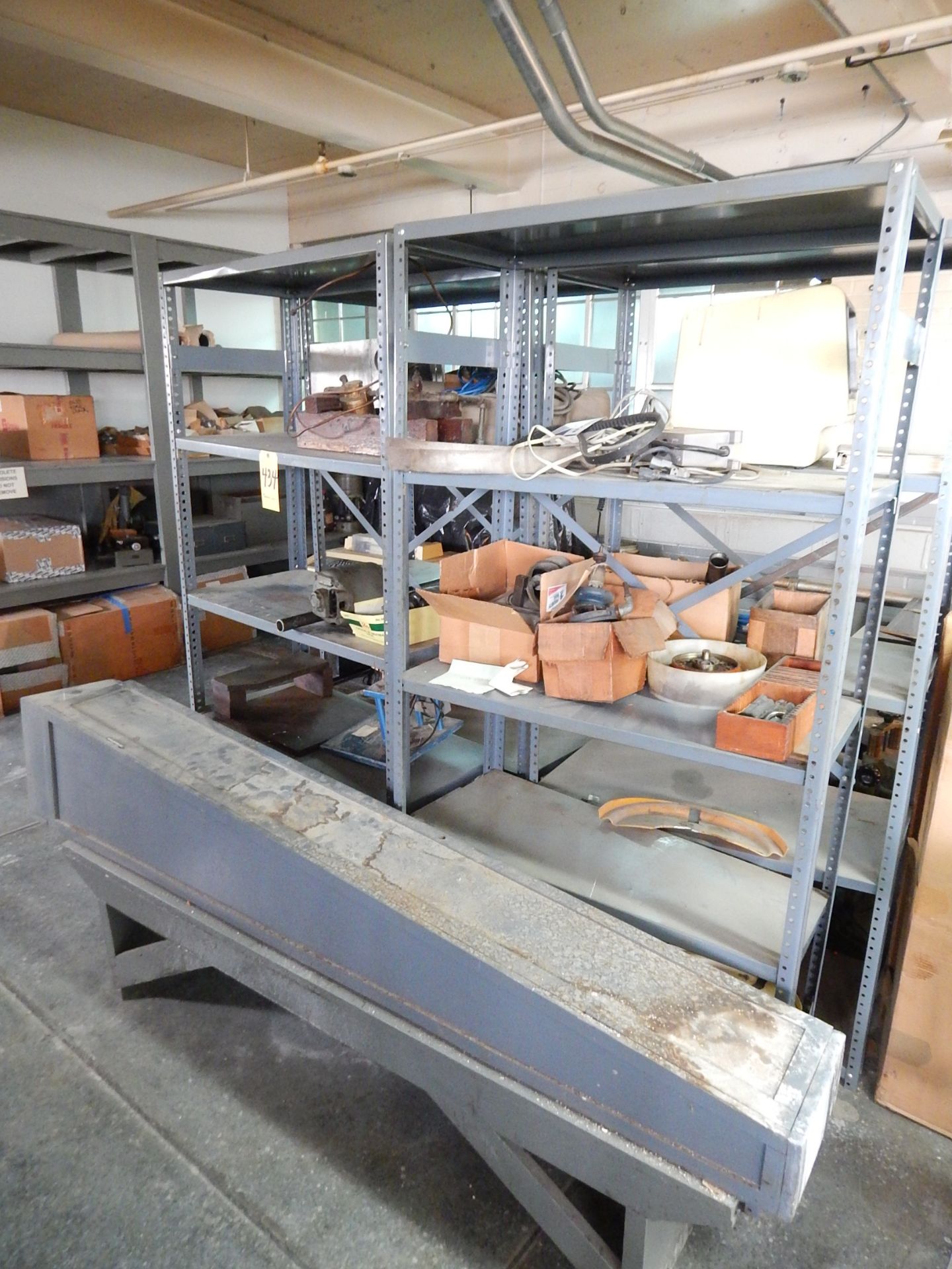 (4) Sections of Metal Shelving and Contents