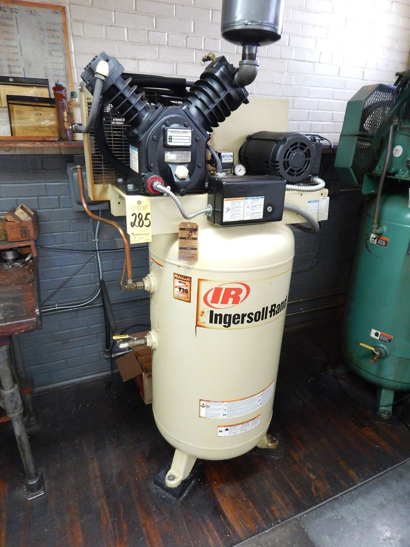 Ingersoll Rand Model T-30, 7 1/2 HP 2-Stage Tank Mounted Air Compressor, s/n 01051246