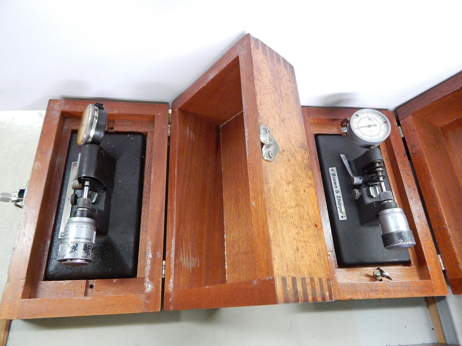 (2) Brown & Sharpe Dial Indicator Bench Micrometers with Cases