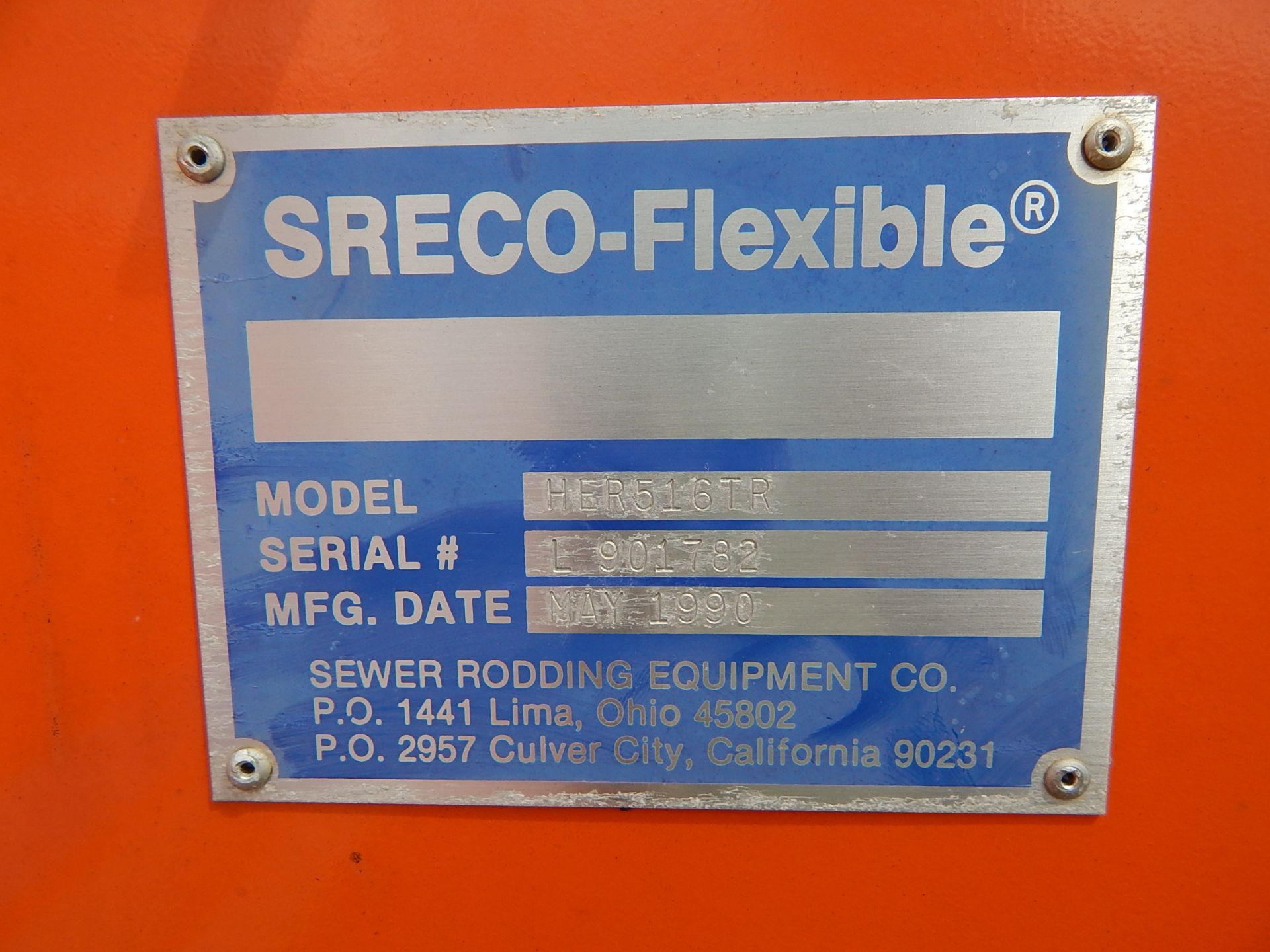 Sreco-Flexible Model HER516TR Trailer Mounted Hypower Sewer Rodder, s/n L901782, 437 Hours - Image 9 of 13