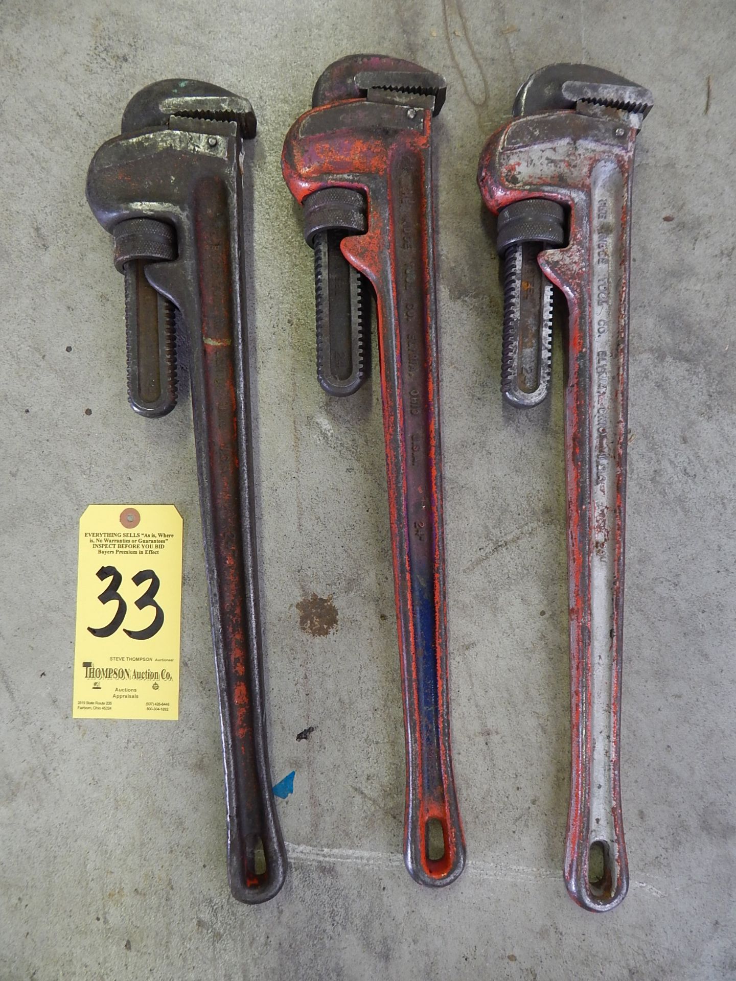 (3) 24" Steel Pipe Wrenches