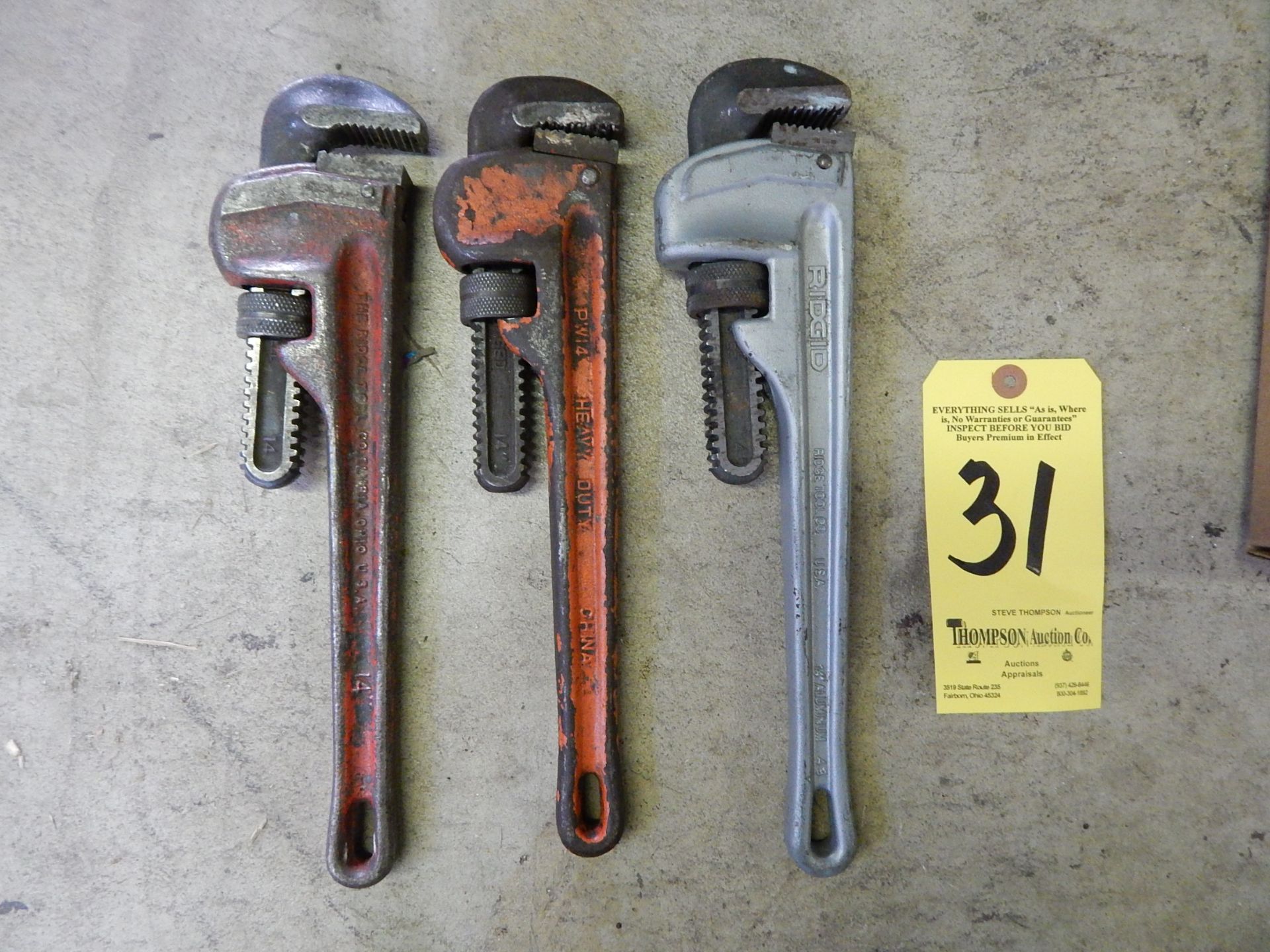 Rigid Aluminum 14" and (2) 14" Steel Pipe Wrenches