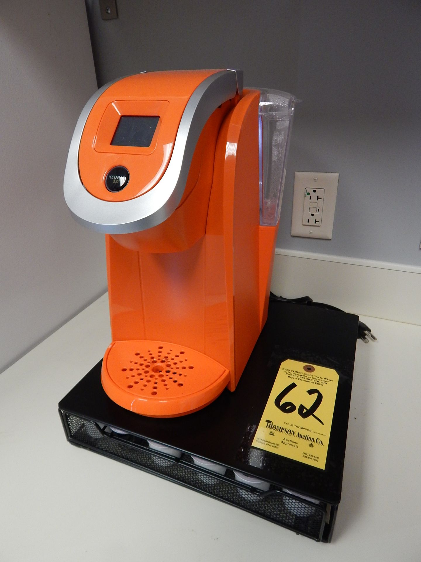 Orange Keurig with Rack