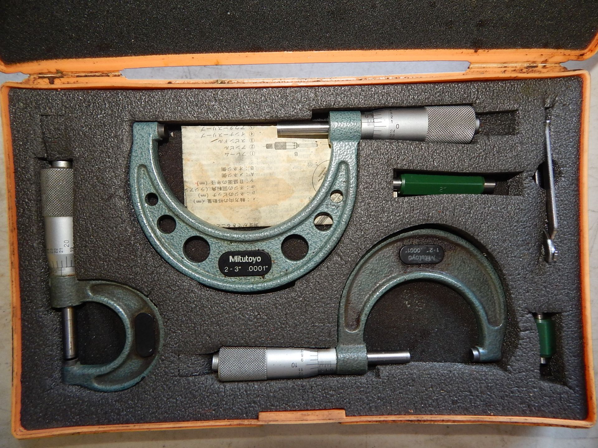 Mitutoyo Micrometer Set, 0 In. - 3 In.