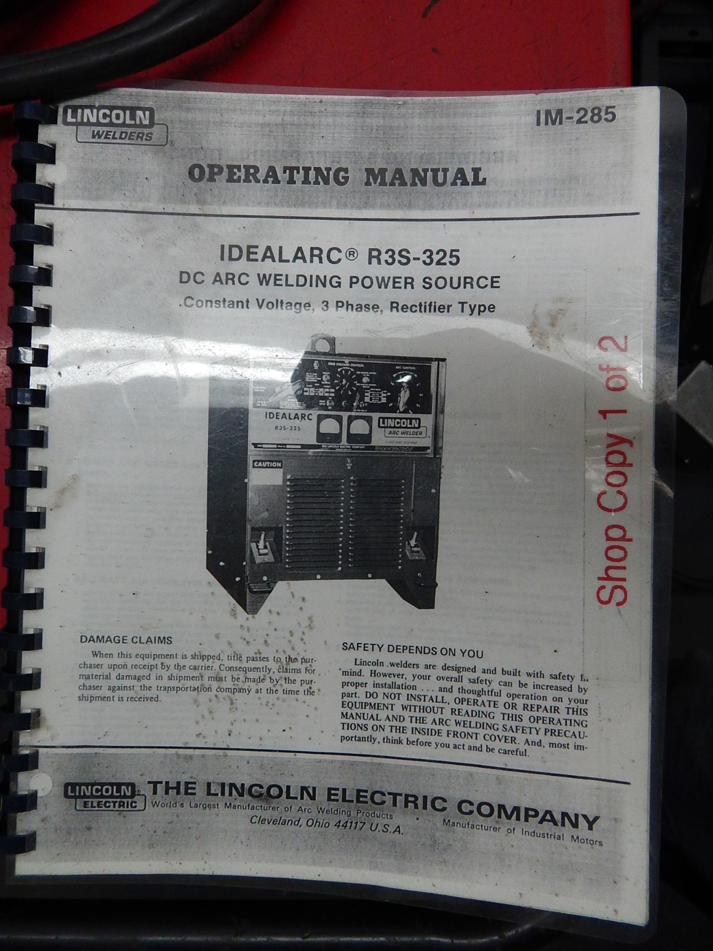 Lincoln Idealarc R3S-325 Mig Welder, s/n AC679812, with Lincoln LN-7 Wire Feeder and Mig Gun - Image 5 of 5