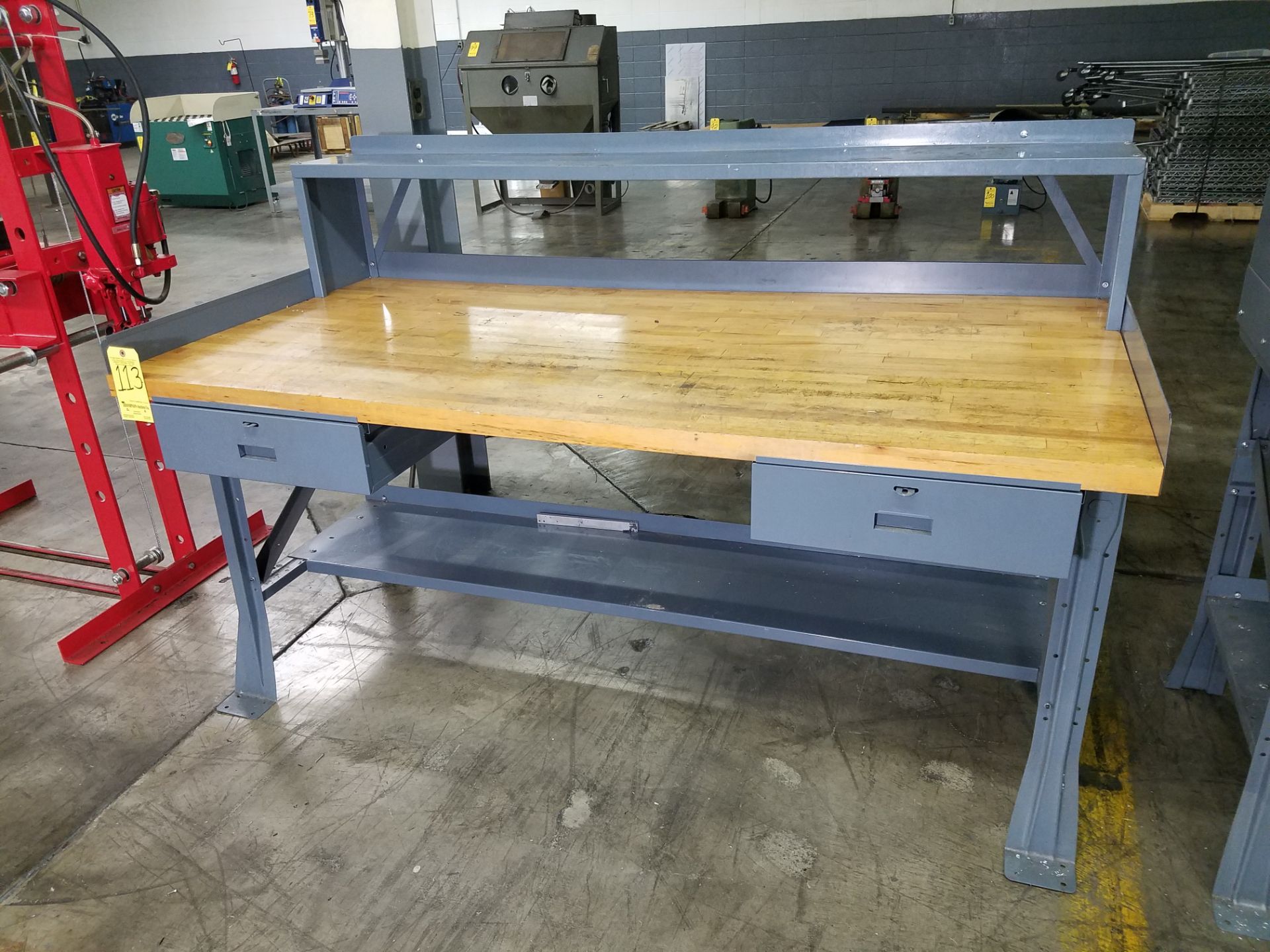 Butcher Block Top Work Bench, 36 In. X 72 In., with Drawers