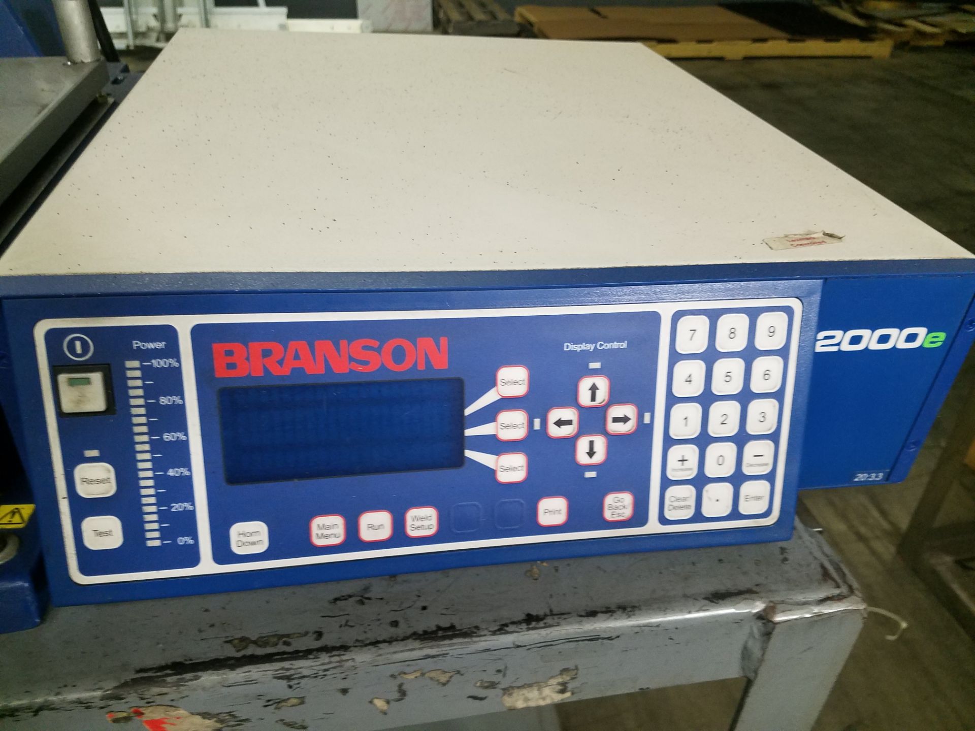 Branson Model 2000ae Ultrasonic Welder, with Branson Controls, Mounted on Steel Table, Loading - Image 2 of 3