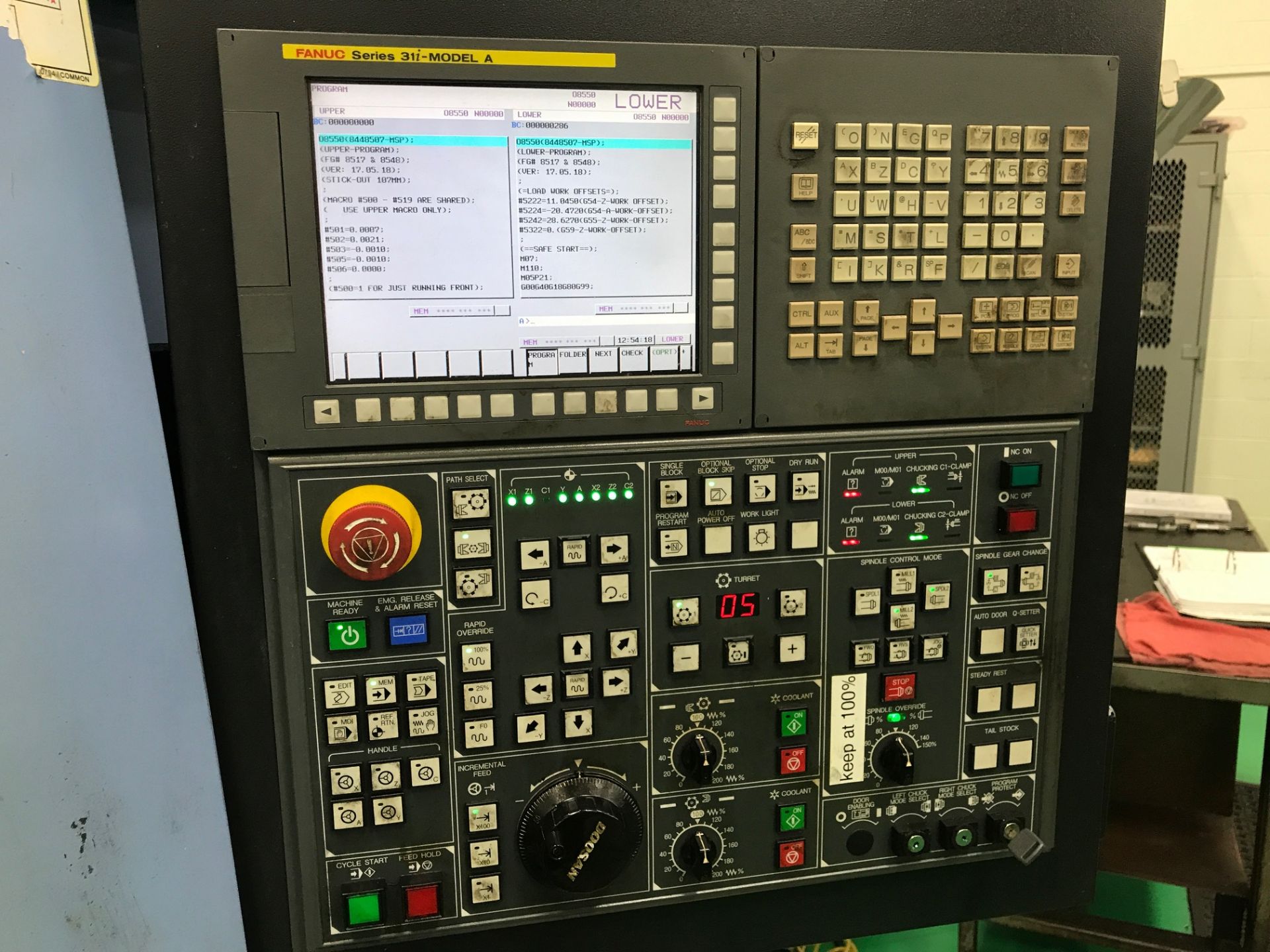 Doosan Puma Model TT1800SY CNC Turning Center, s/n ML0177-000573, New 2012, Fanuc 31i-A CNC Control, - Image 9 of 9