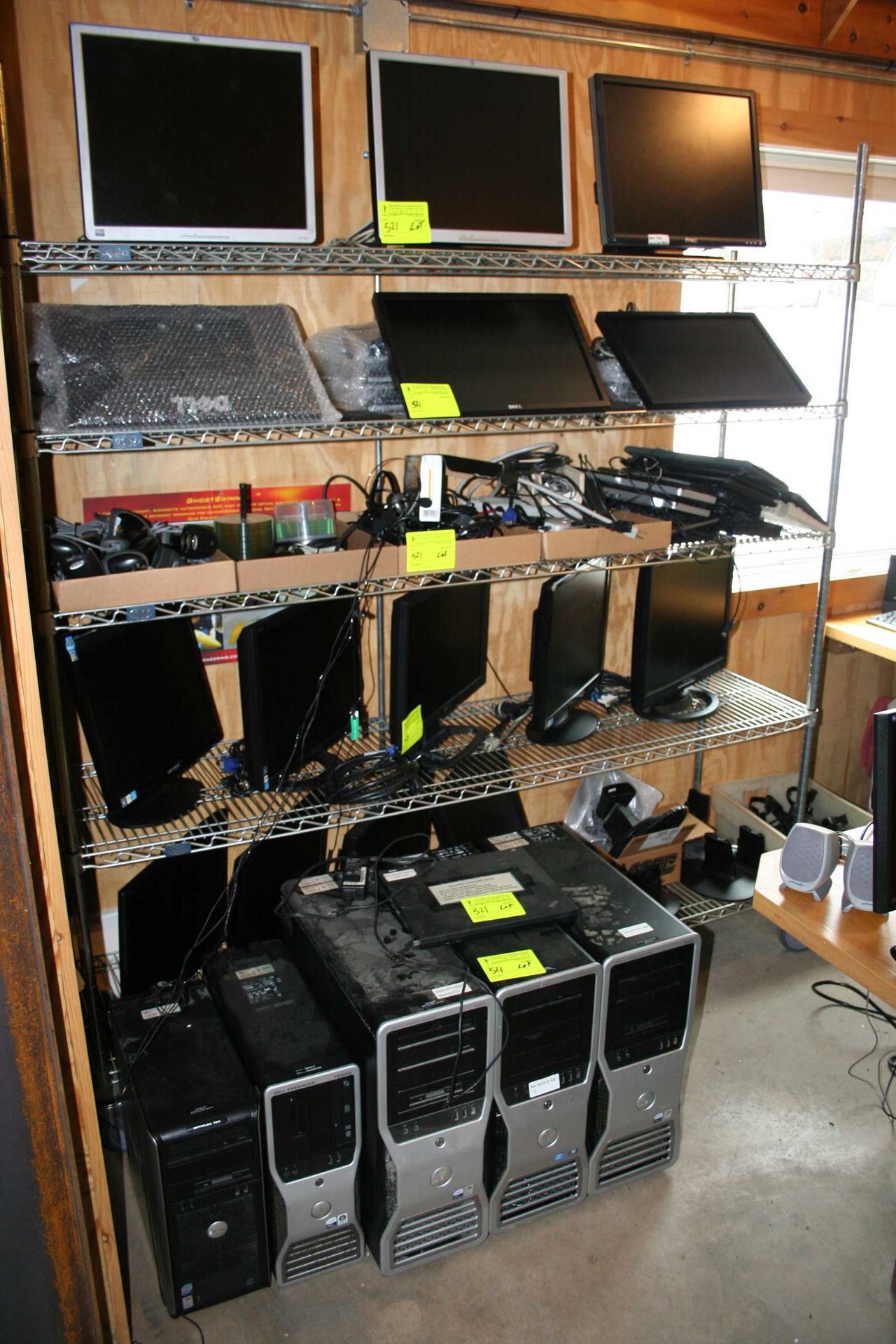 Lot: Computer Components (15) monitors; assorted cables; (2) Dell Precision 6900; (1) Dell Precision