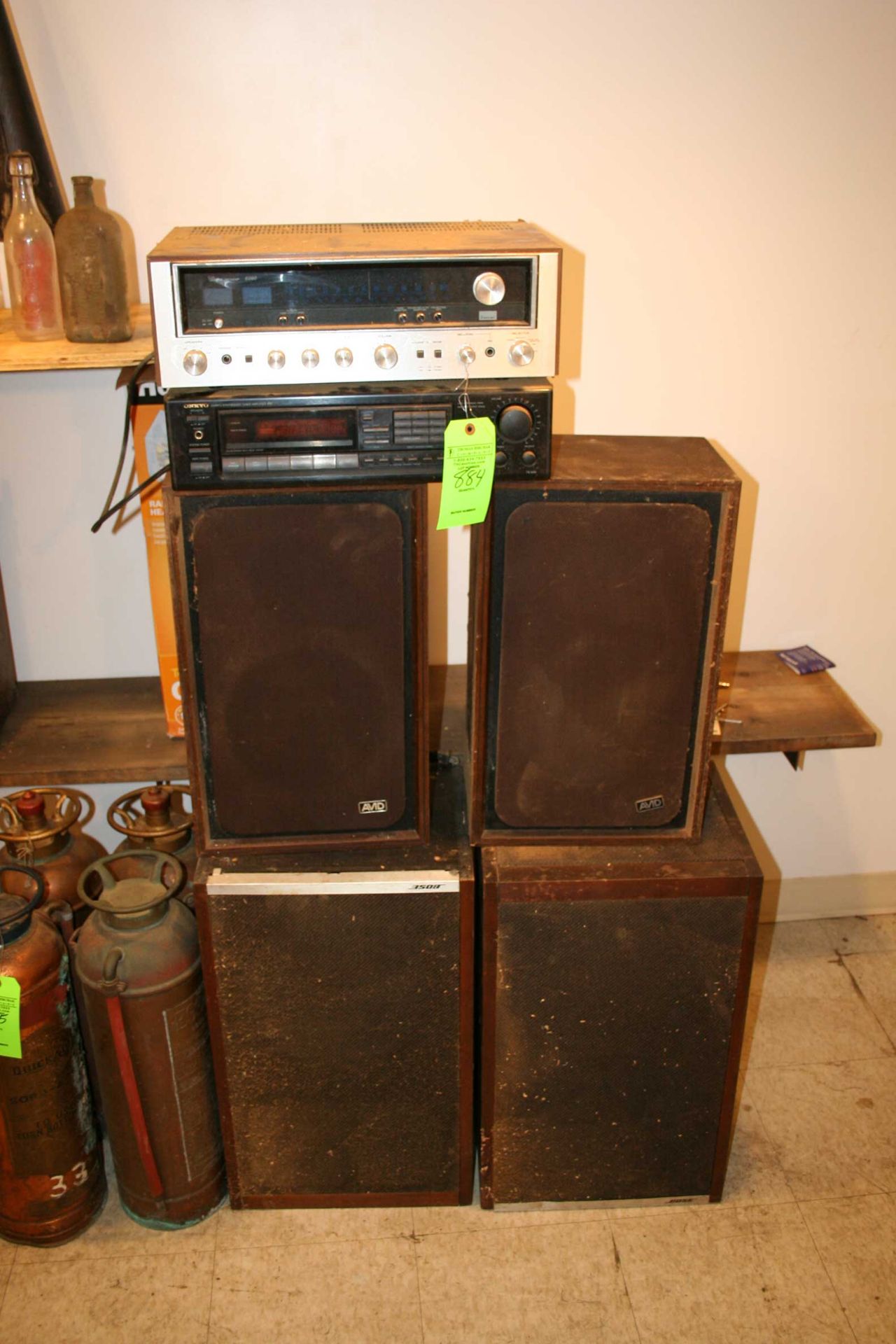 Vintage Stereo System Sansui 660 receiver; Onkyo tuner; (2) Bose speakers; (2) Avid speakers