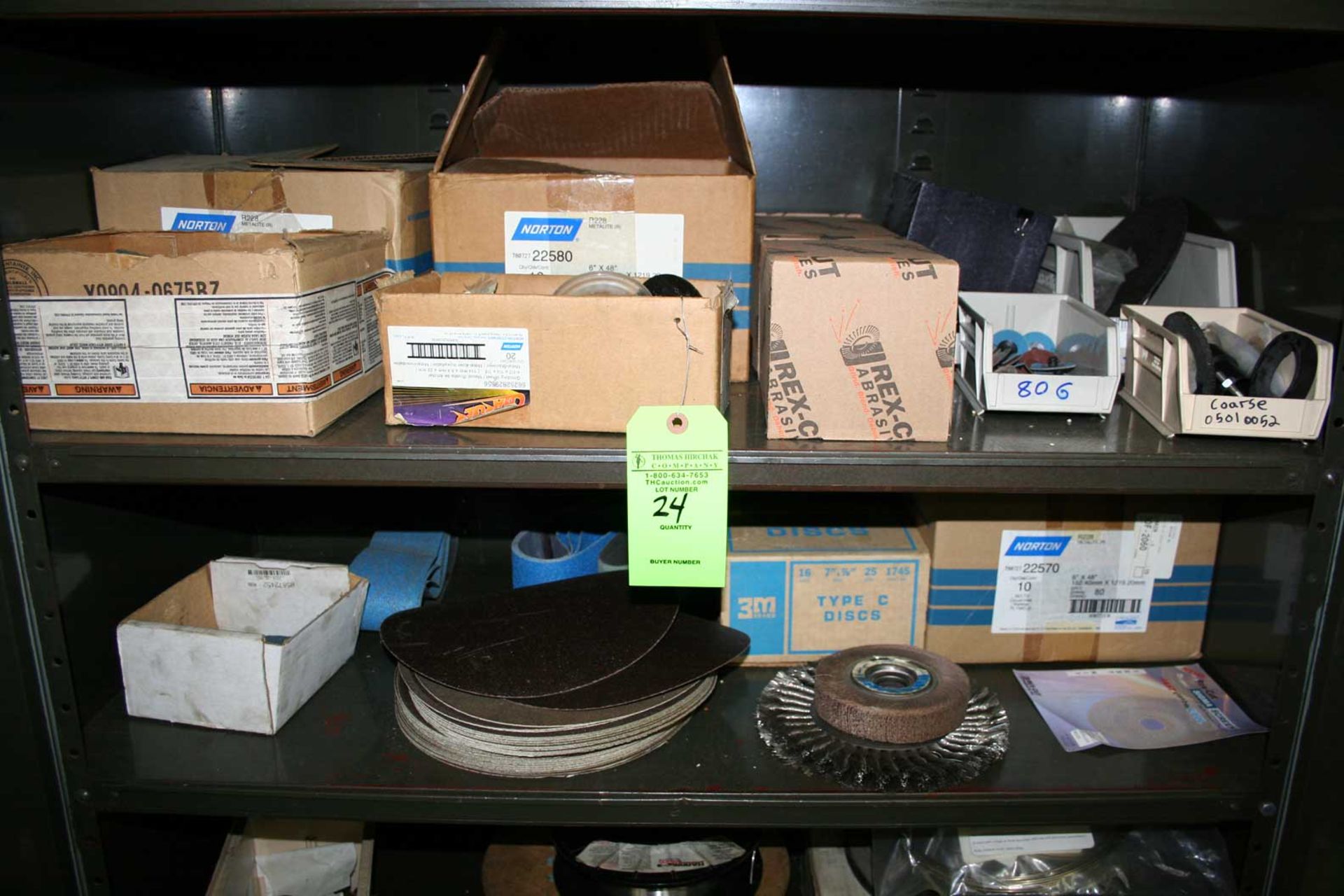 Lot: Abrasives contents of 2 shelves