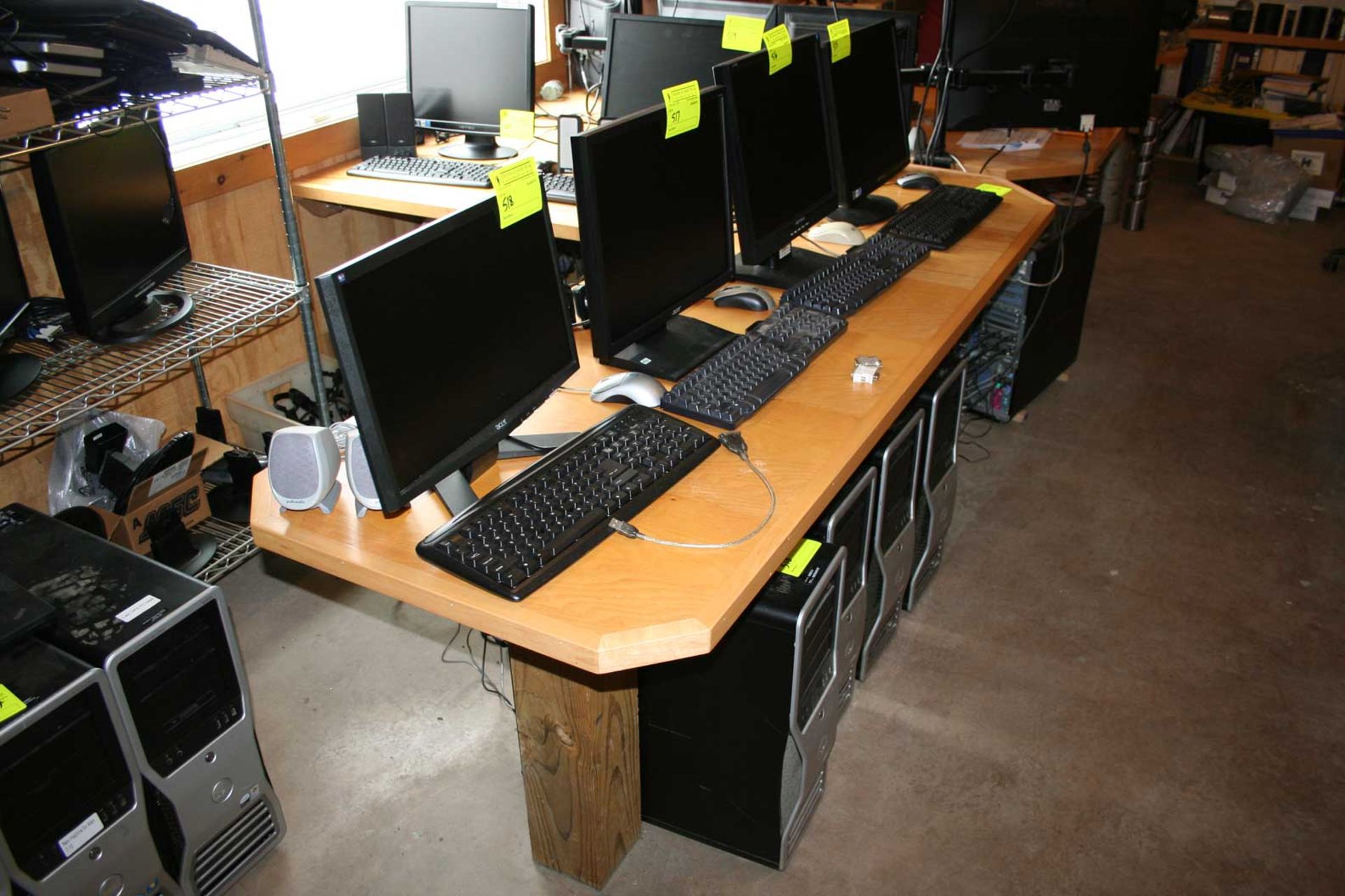 (3) L-Shaped Wooden Desks w/ (3) office chairs - Image 3 of 5