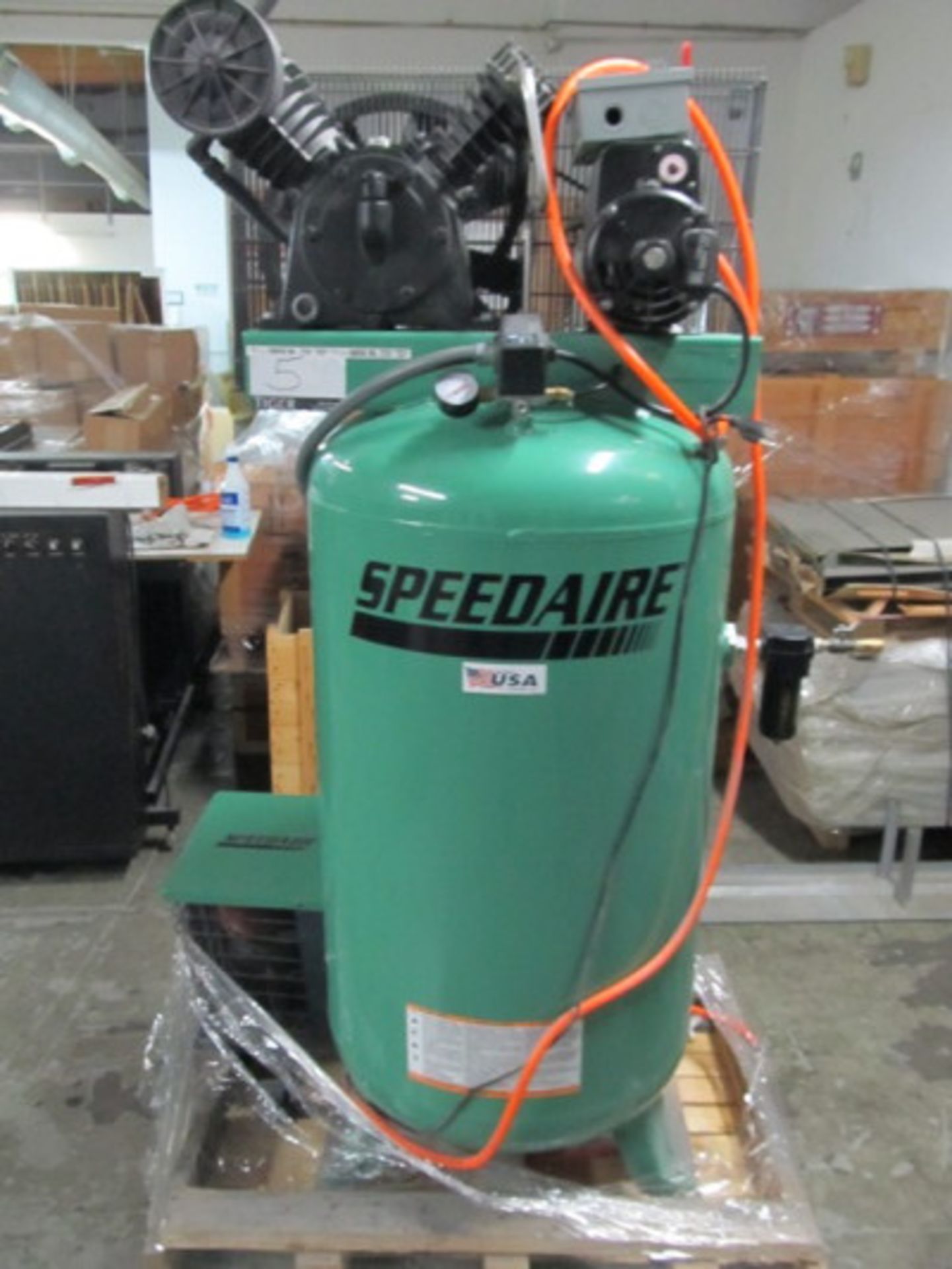 SpeedAire 80 Gallon Air Compressor, M/N 35WC82, w/ Compressed Air Dryer, M/N 3YA50A - Asset