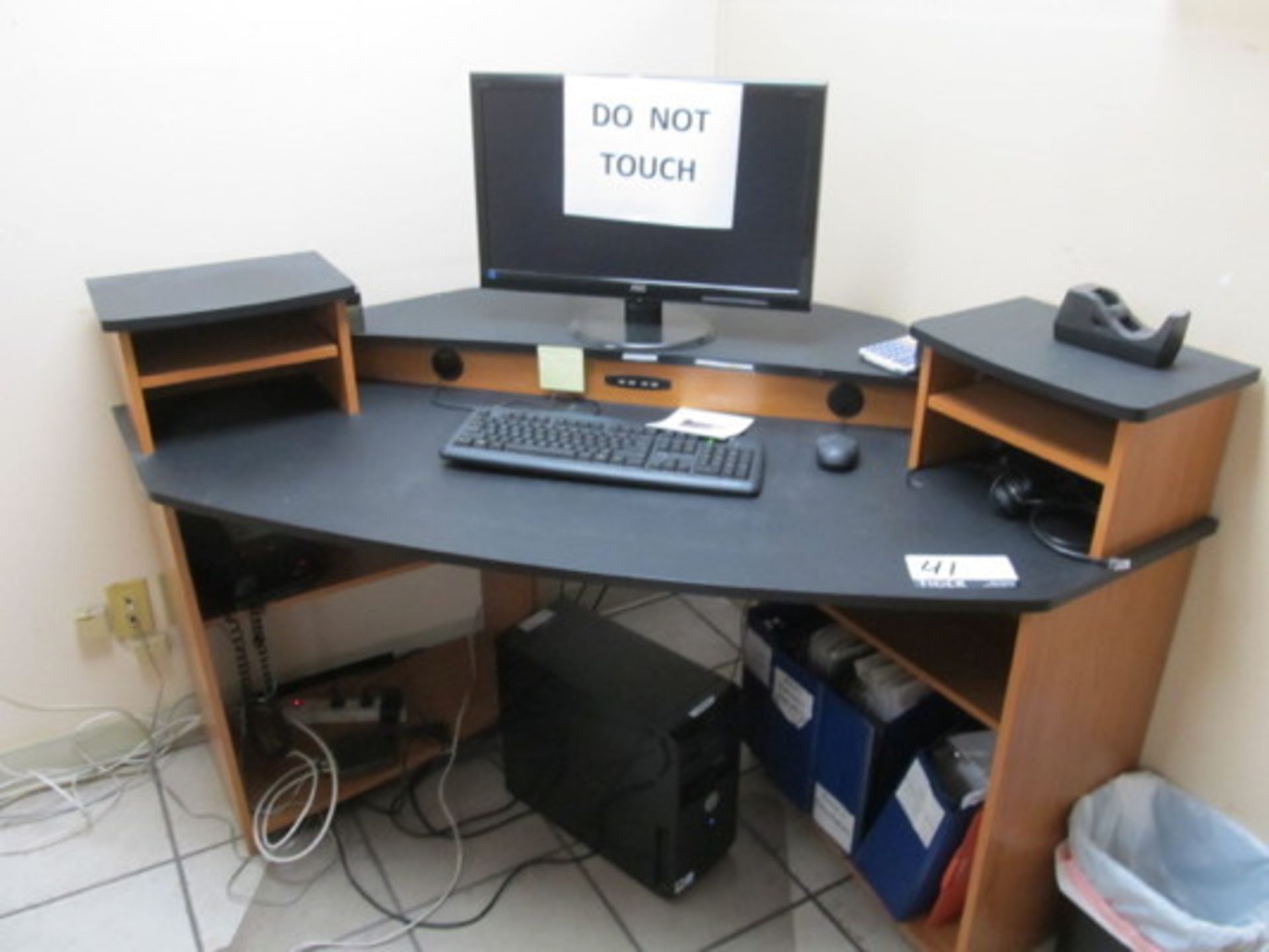 Wood Corner Desk w/ Built-In USB Outlets, Approx. 5ft x 3ft x 2ft - Asset Location: Sun Valley, CA