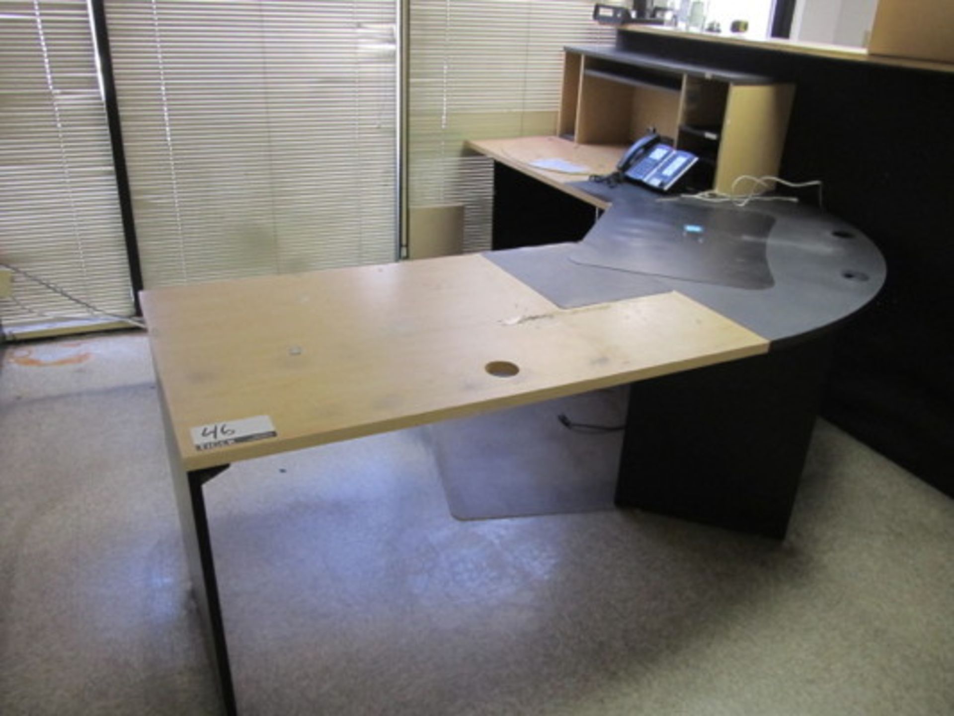 L-Shaped Wood Desk, Approx. 7ft x 7ft - Asset Location: Sun Valley, CA