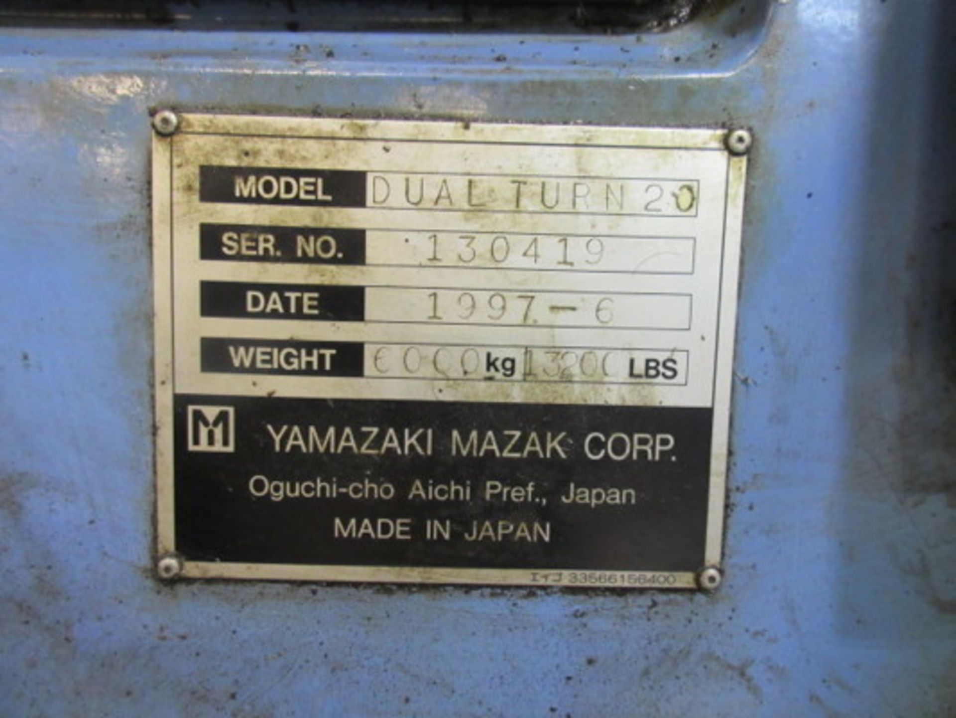 Yamazaki Mazak Dual Turn 20 CNC Lathe Turning Center, M/N- Dual Turn 20, S/N- 130419 - Lot Location: - Image 6 of 6