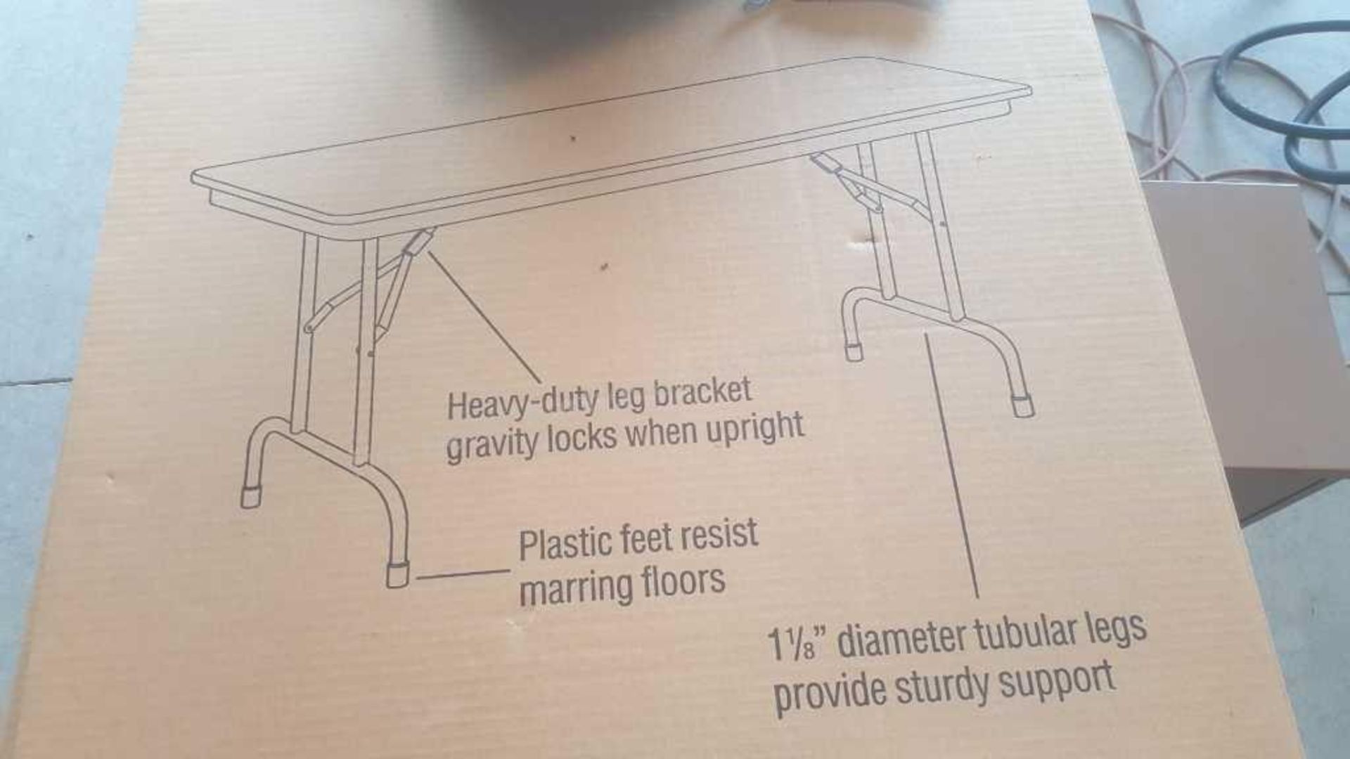 A: 30×60" folding banquet table (nib)