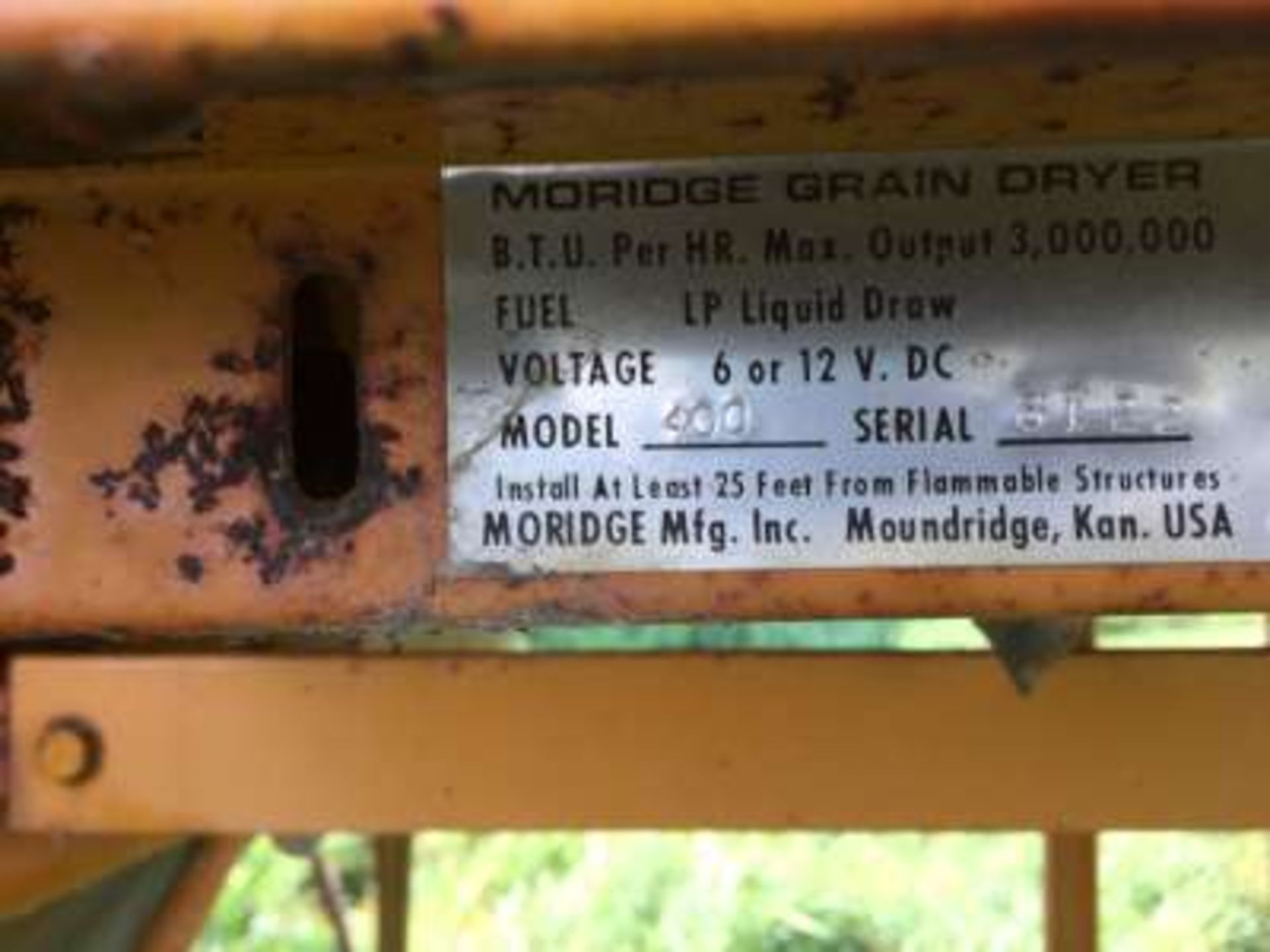 Morridge #400 grain dryer, 400 bushel - Image 3 of 4