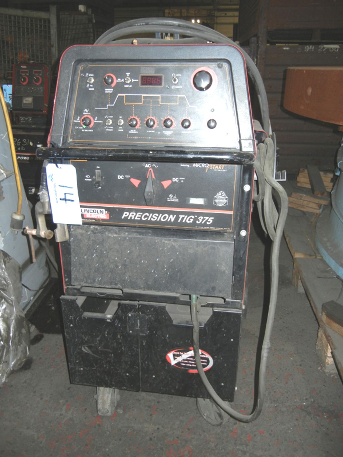 Lincoln Precision Tig 375 Welder with chiller K1833/1, Code# 10809, sn#U1070306403 (2007)