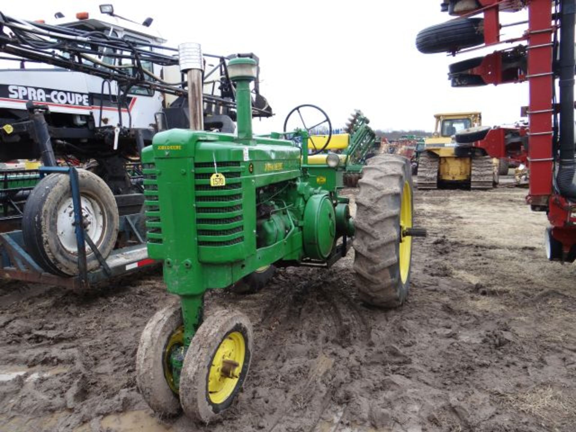 JD G Tractor, 1949 Gas, NF, Pulling Tractor, Weight Bracket and Wheely Bars - Image 2 of 3