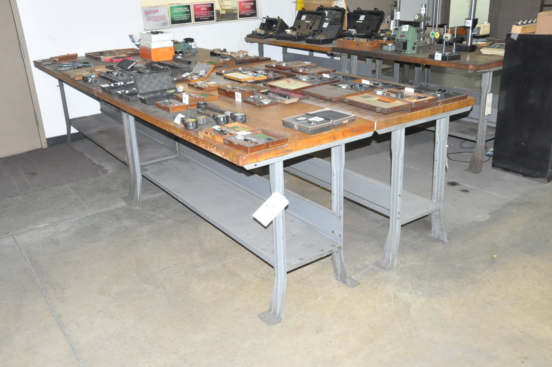 Lot-(4) Work Benches in (1) Group, (Contents Not Included), (Not to Be Removed Until Empty)