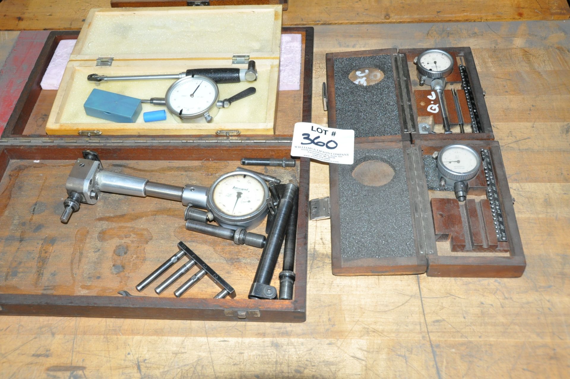 Lot-(3) INTERAPID and (1) NO NAME Dial Bore Gages with Cases