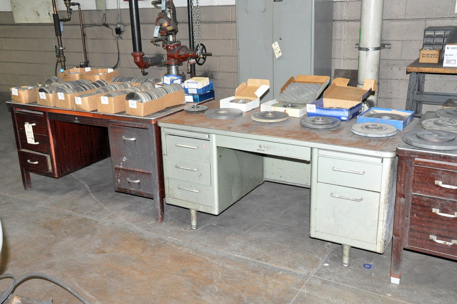 Lot-Short Shop Cabinet with Organizer Top and (4) Desks, (Contents Not Included), (Not to Be Removed - Image 2 of 2