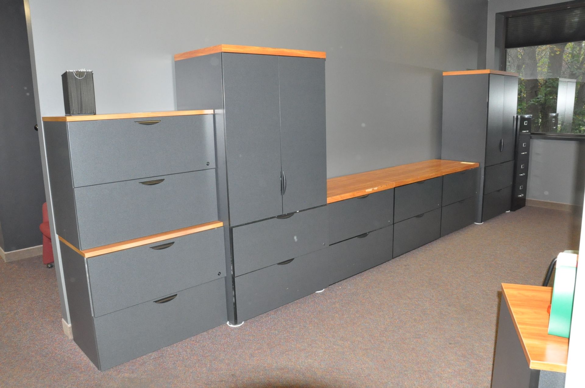 Lot-(7) Modular File Cabinets and (1) Vertical File Cabinet, (Contents Not Included), (Not to Be