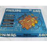 A Phillips Radionic Radio and Electronic Kit X40, boxed.