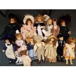A collection of approximately 15 modern dress dolls to include dolls from the Alberon collection