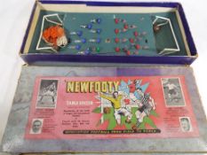 Newfooty Table Soccer - a mid 1950s Football boxed game comprising complete red and blue teams with