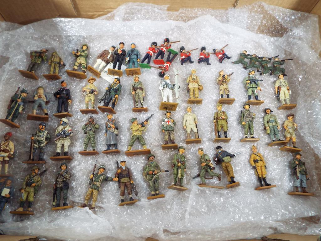 Britains and DelPrado - approximately 50 model figures, regimental, military,