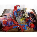 Spider-Man - a collection of Spider-Man action collectables to include a collectors clock with