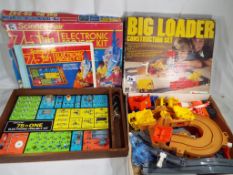 A Big Loader Construction Set by Palitoy and a science fair, 5 in 1 electronic kit cat no.