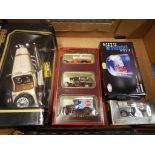 A mixed lot of die-cast cars to include Burago, Corgi, Matchbox and similar,