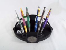 Star Trek - a Star Trek Pens of the Galaxy display and a collection of four glass domed figures and