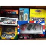 A collection of diecast model motor vehicles, Cameo, Lledo, Cotrgi Elvis pink Thunderbird,