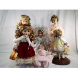 Six modern dressed collectable dolls,